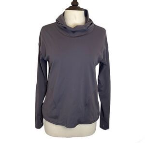 Yogalicious Purple Hodded Pullover Long Sleeve Top | size M